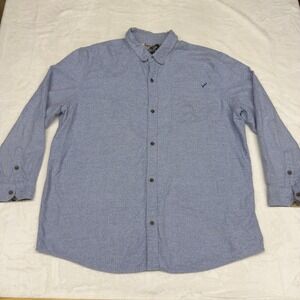 Pladra Flannel Shirt Mens 3XL Blue Cotton Button Down Western Casual‎